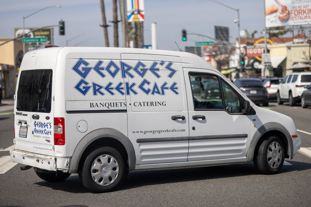 George’s Greek Cafe catering van in Long Beach